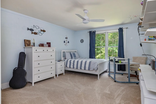 201 Walker Bungalow Rd, Portsmouth, NH 03801 - bedroom with light carpet and ceiling fan