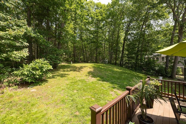 201 Walker Bungalow Rd, Portsmouth, NH 03801 - view of green lawn featuring a deck