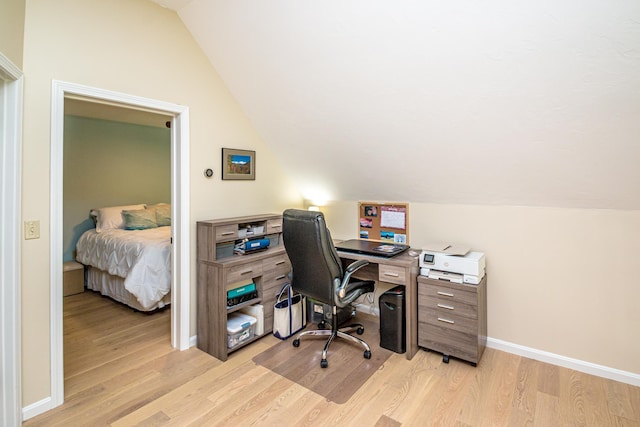 11 Captain Lovewell Ln, Ossipee, NH 03814 - office area with vaulted ceiling and light wood finished floors