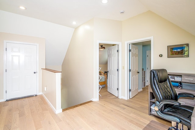 11 Captain Lovewell Ln, Ossipee, NH 03814 - office featuring vaulted ceiling, light wood-style floors, and recessed lighting