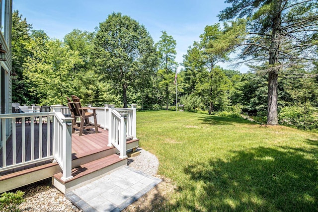 11 Captain Lovewell Ln, Ossipee, NH 03814 - view of green lawn featuring a wooden deck