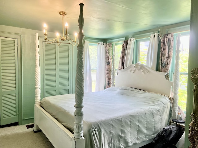 21 Main St, Rockingham, VT 05154 - bedroom featuring carpet and a chandelier