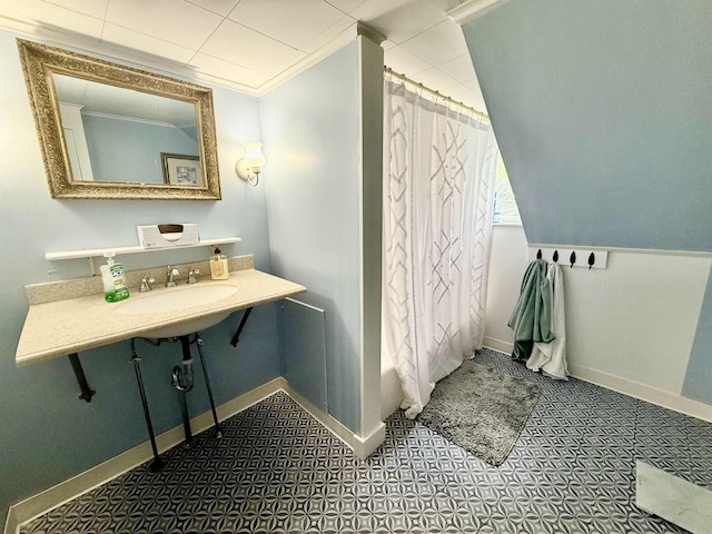 21 Main St, Rockingham, VT 05154 - full bath with a sink and ornamental molding
