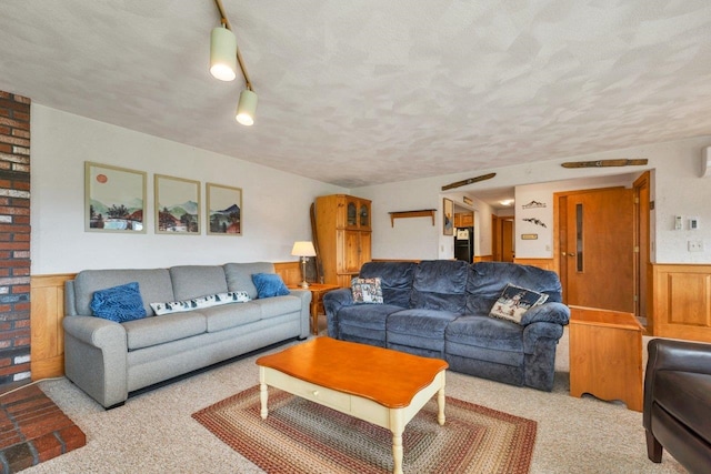 F22 Christmas Mountain Rd Unit 22, Bartlett, NH 03812 - carpeted living room featuring wainscoting and a textured ceiling