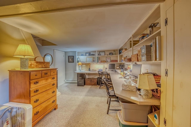 3247 Rte 302, Lisbon, NH 03585 - carpeted office space featuring built in study area and a baseboard radiator