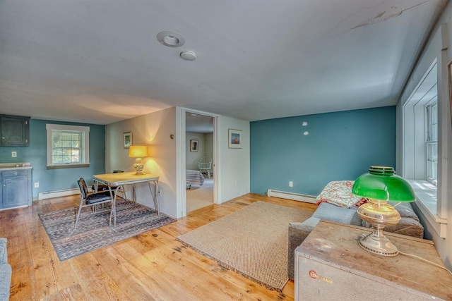 3247 Rte 302, Lisbon, NH 03585 - living room featuring a baseboard radiator and wood finished floors