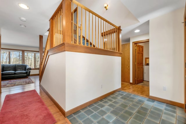 107 Peaked Hill Rd, Hopkinton, NH 03229 - stairs with baseboards and recessed lighting