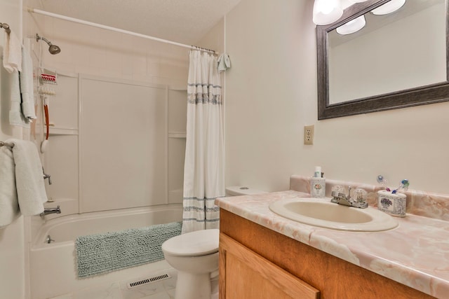 22 Pelham Rd, Hudson, NH 03051 - bathroom featuring vanity, shower / tub combo, and marble look tile flooring