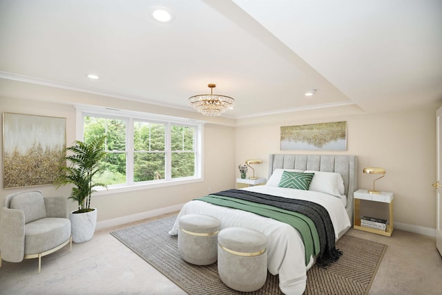 50 Newfields Rd Unit A, Exeter, NH 03833 - bedroom featuring recessed lighting, ornamental molding, and a chandelier