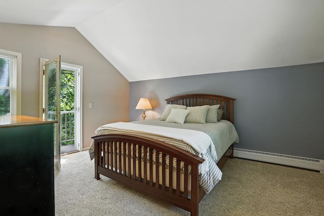 38 Cambridge Rd, Bedford, NH 03110 - bedroom featuring a baseboard radiator, carpet, and vaulted ceiling