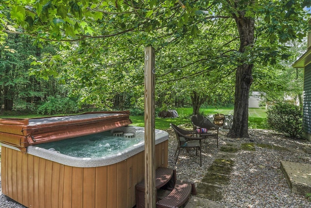38 Cambridge Rd, Bedford, NH 03110 - view of patio featuring a hot tub
