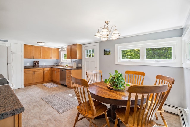 626 County Rd, New London, NH 03257 - dining area with a chandelier