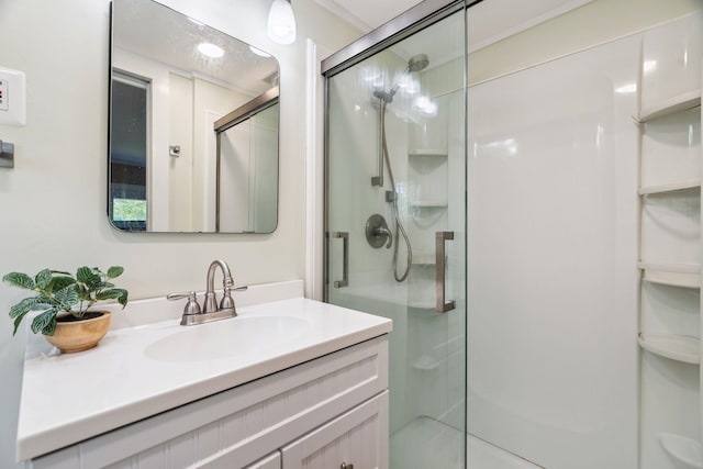 626 County Rd, New London, NH 03257 - bathroom with a stall shower and vanity