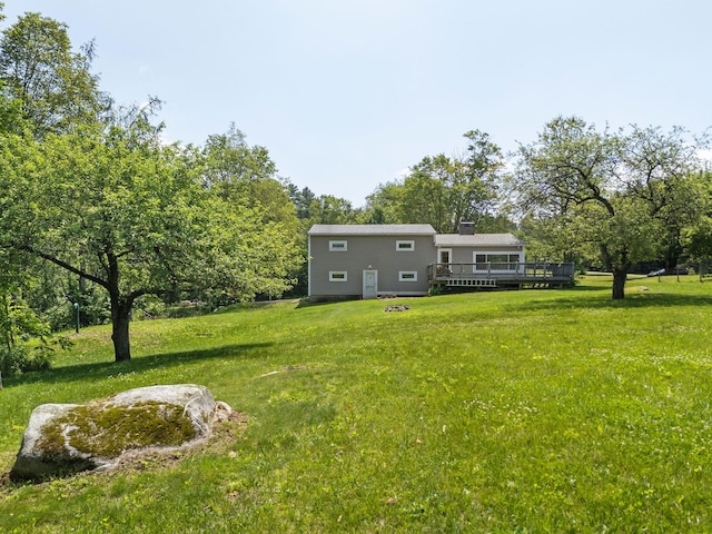 626 County Rd, New London, NH 03257 - view of green lawn featuring a deck