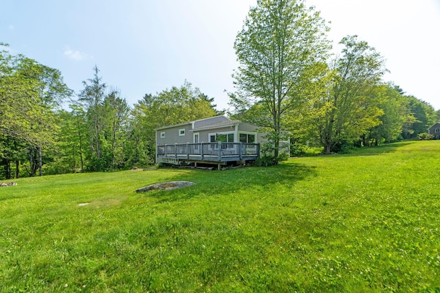 626 County Rd, New London, NH 03257 - view of grassy yard with a wooden deck