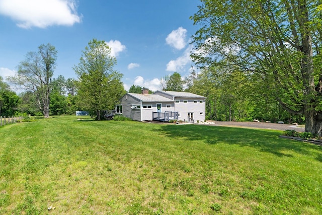 626 County Rd, New London, NH 03257 - view of grassy yard with a wooden deck