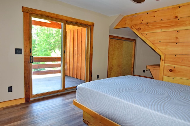 00 Serenity Ln, Lisbon, NH 03585 - bedroom with access to exterior and wood finished floors