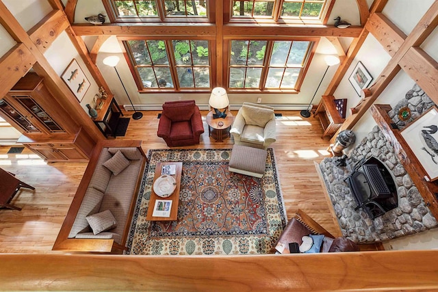 82 Little Cove Rd, New London, NH 03257 - living room with wood finished floors
