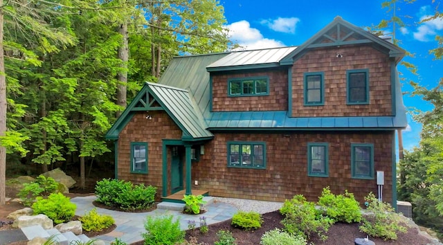 184 Bowles Rd, Newbury, NH 03855 - view of front of house with a standing seam roof and a metal roof