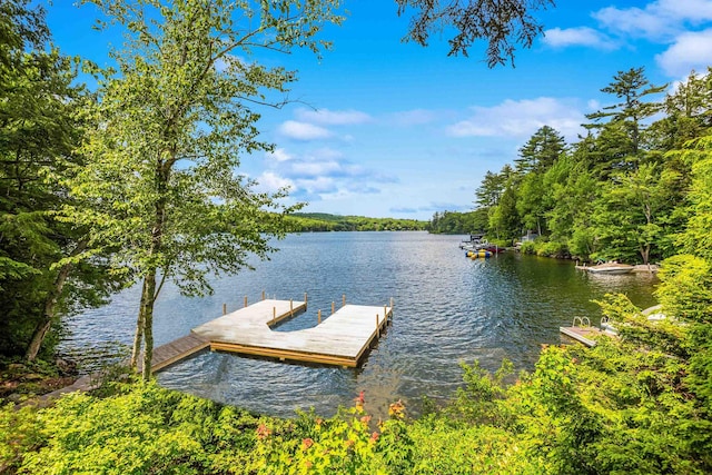 184 Bowles Rd, Newbury, NH 03855 - dock area featuring a water view and a forest view
