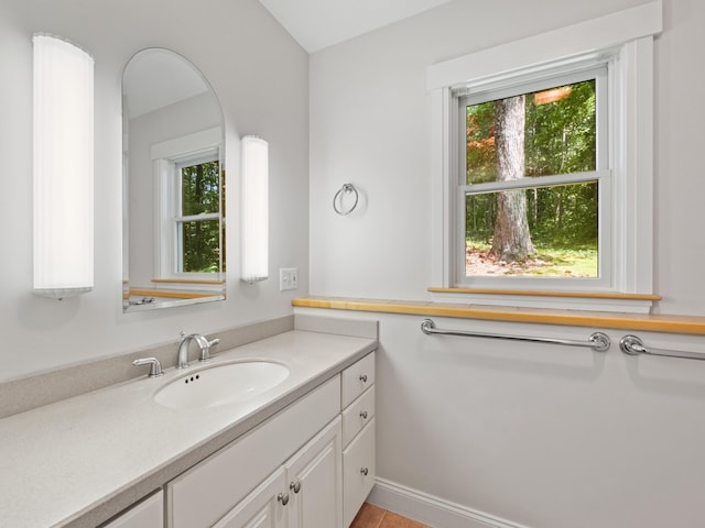 432 Shore Dr, Laconia, NH 03246 - bathroom with vanity and baseboards