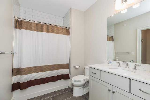 32 Willey Creek Rd Unit 402, Exeter, NH 03833 - full bath featuring vanity, tile patterned flooring, and shower / bath combination with curtain