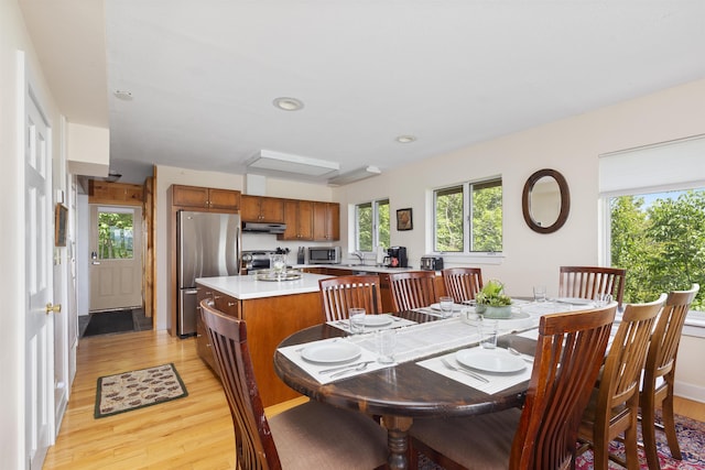 719 Roundabout Rd, Killington, VT 05751 - dining area with light wood-style floors and recessed lighting