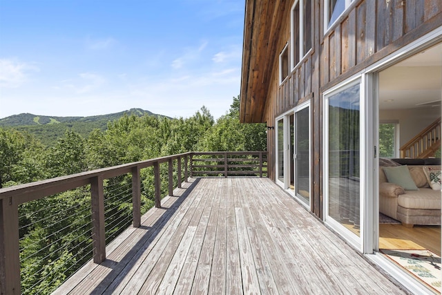 719 Roundabout Rd, Killington, VT 05751 - wooden deck featuring a mountain view