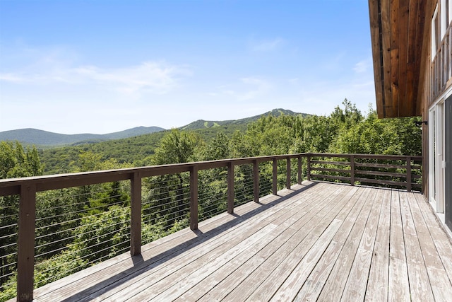 719 Roundabout Rd, Killington, VT 05751 - wooden terrace featuring a mountain view