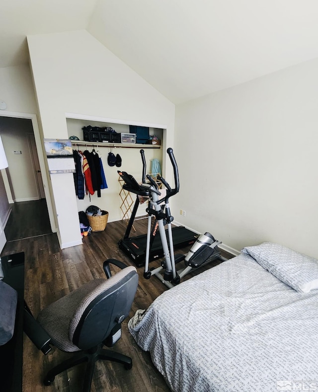 3348 Current Ct, Reno, NV 89509 - bedroom with dark wood-style floors and lofted ceiling