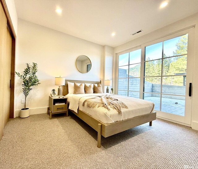 265 Mill Race Loop, Carson City, NV 89705 - bedroom with access to exterior, light carpet, recessed lighting, and baseboards
