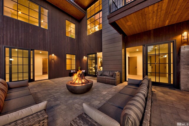 265 Mill Race Loop, Carson City, NV 89705 - view of patio with an outdoor living space with a fire pit and a balcony