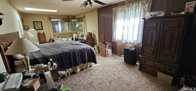 316 Toiyabe Rd, Kingston, NV 89310 - bedroom with carpet, a ceiling fan, and a chandelier