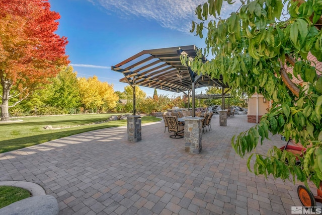 1865 Olive Ln, Reno, NV 89511 - view of patio / terrace featuring outdoor dining space and a pergola