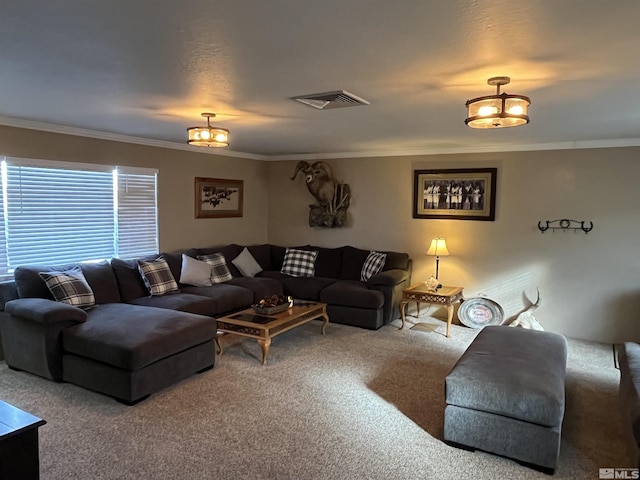 3205 Saint Clair Rd, Fallon, NV 89406 - living room with carpet flooring and crown molding
