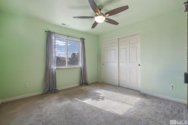 17850 Brushland Dr, Reno, NV 89508 - unfurnished bedroom with carpet, baseboards, a closet, and a ceiling fan