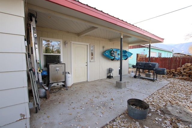 101 Hermansen, Hawthorne, NV 89415 - view of patio / terrace with area for grilling and fence
