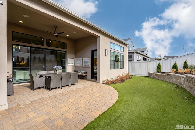 718 W Pleasant Oak Trl, Reno, NV 89511 - view of patio / terrace featuring ceiling fan and outdoor dining space