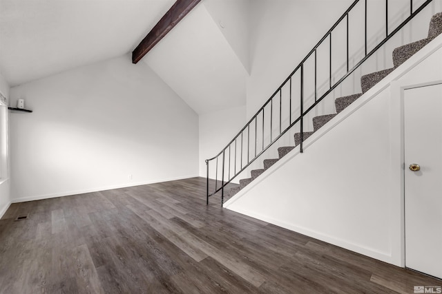 2267 Rock Blvd, Sparks, NV 89431 - unfurnished living room featuring wood finished floors, stairs, and baseboards