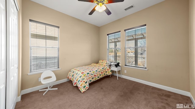 11725 Paradise View Dr, Sparks, NV 89441 - bedroom with baseboards, carpet, and a ceiling fan
