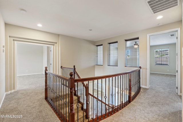 8389 Opal Ranch Way, Reno, NV 89506 - corridor featuring carpet flooring, an upstairs landing, baseboards, and recessed lighting