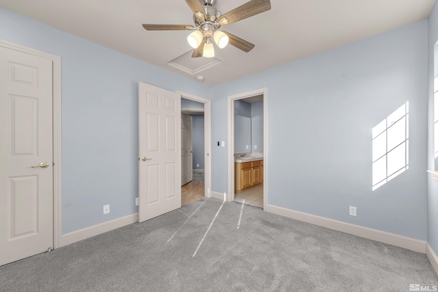 6578 Aston Cir, Sparks, NV 89436 - unfurnished bedroom with light carpet, baseboards, a sink, and ensuite bath
