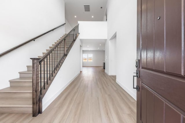 401 Pah Rah Ridge Dr Unit Harris 35, Sparks, NV 89441 - foyer featuring light wood finished floors, baseboards, stairs, and recessed lighting