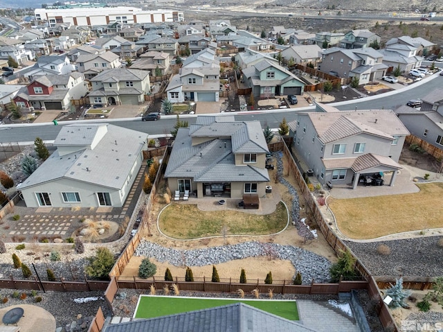 aerial view of residential area