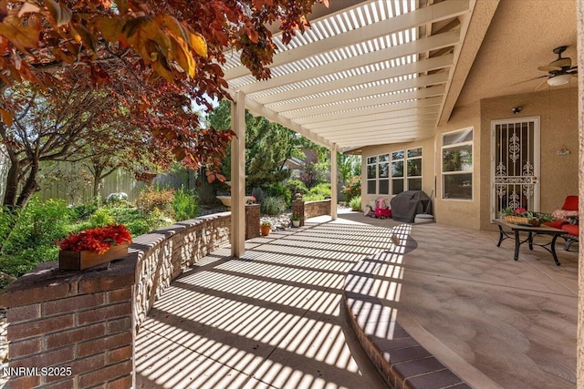 1556 Diamond Country Dr, Reno, NV 89521 - view of patio featuring a pergola and a ceiling fan