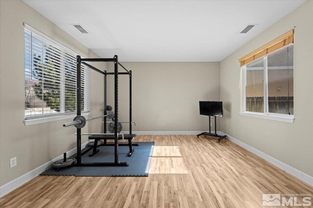 1950 Red Willow Dr, Reno, NV 89521 - exercise area featuring wood finished floors and baseboards