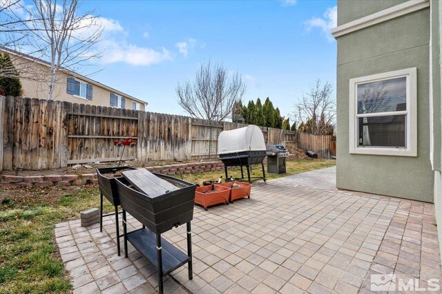 1950 Red Willow Dr, Reno, NV 89521 - view of patio with a fenced backyard and a grill