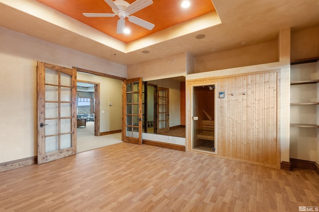 525 Cable Canyon Way, Fernley, NV 89408 - empty room with french doors, wood finished floors, baseboards, and recessed lighting