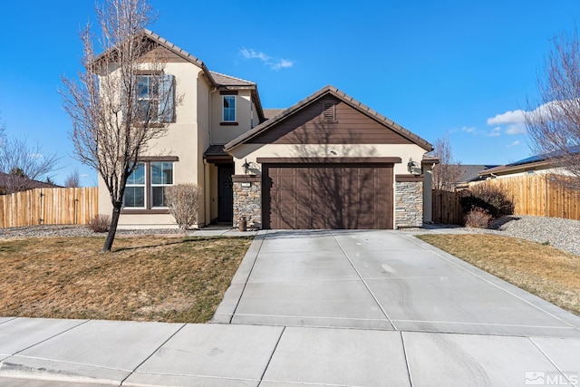 2780 Tobiano Dr, Reno, NV 89521 - view of front facade with a garage, a tile roof, and stucco siding