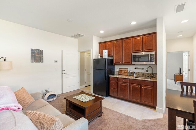 2780 Tobiano Dr, Reno, NV 89521 - living room featuring light carpet and recessed lighting